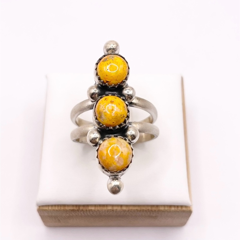Size 7 Bumblebee Jasper 925 Sterling Silver Solid ring - Picture 8 of 8